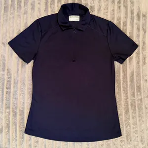 PGA Tour Womens Airflux Polo Navy Blue‎ Quarter Zip Short Sleeve Golf Top XS thumbnail 2