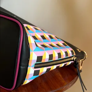 Nicole Lee Black and Pink checkered Handbag with studded strap thumbnail 10