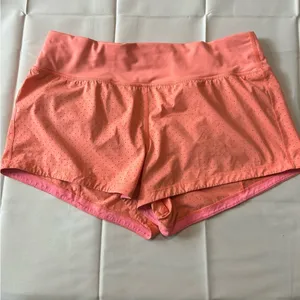 Lululemon Final Lap Short 2.5" Pop Orange Lined Eyelet Athletic Shorts Size 10 thumbnail 3