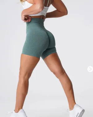 NVGTN Seamless Biker Shorts High Rise 6” Green Size XS‎ thumbnail 1