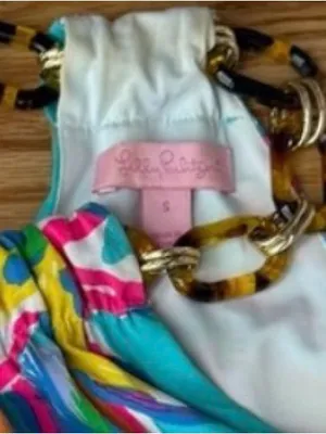 Lilly Pulitzer Siena Sea Blue Summer Haze Halter Dress S thumbnail 11