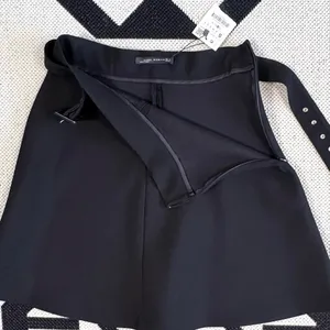 Zara Belted A-line Mini Skirt in Black Small thumbnail 10