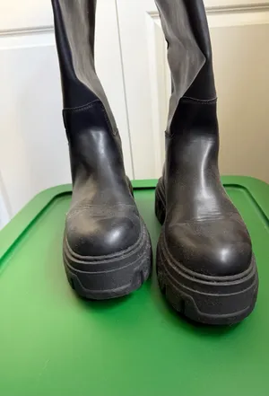 H&M Black Faux Leather Tall Boots thumbnail 6