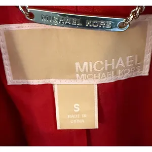 Michael Kors Coat Womens Size S Red Wool Double Breasted Military Peacoat Zipper thumbnail 2