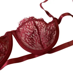 Red Lace Strappy Bra Size M thumbnail 5