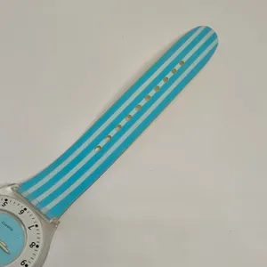 Passion women’s watch Quartz analog 34mm plastic case blue white color WR runs thumbnail 3
