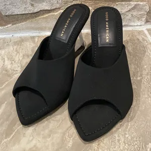 Good American Black Point Toe Acrylic Clear Heel Shoes 7 thumbnail 2