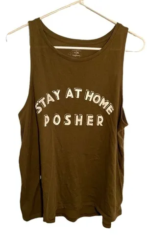 Oscilatey Old Navy Women's Size Large Tank Top Stay At‎ Home Posher Dark Green thumbnail 1