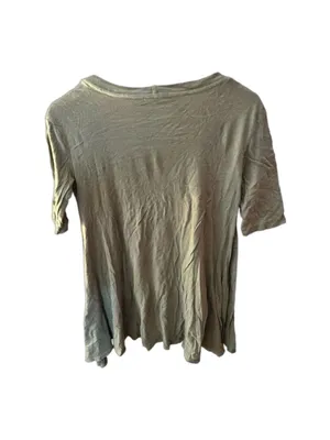 Free People Olive Green Asymmetrical Hem Relaxed Tee XS thumbnail 3