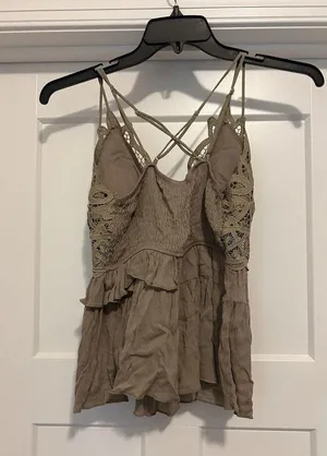 Sept & Co Boutique Women’s Size Small Bralette Lace Cami Camisole Top Khaki thumbnail 5