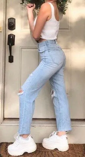 Princess Polly Abrand Distressed High Waisted Jeans thumbnail 1