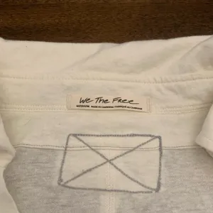 Free People We The Free Collared Split Neck Top Women’s Medium White Long Sleeve thumbnail 2