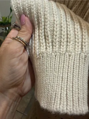 Acne Studios Ribbed Knit Sweater XS Cream Ivory Oversized Boxy Crewneck Luxury thumbnail 3