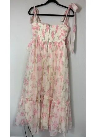 NWOT Mable Floral Bustier Maxi dress with self tie straps size L thumbnail 4