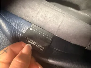 Fendi Dark Navy Leather Tote with Hanging Tag thumbnail 2