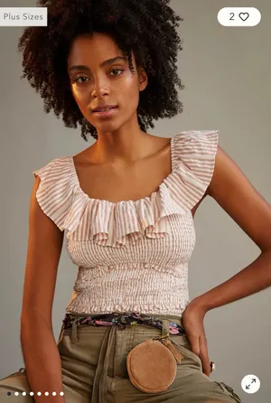 Anthropologie Ruffle Smocked Blouse Size XS thumbnail 1