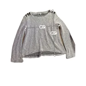 Roxy Womens Gray‎ Salt and Pepper Button Shoulder Knit Sweater Small thumbnail 3