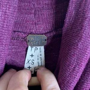 Free people xs purple cowl neck open‎ back long sleeve top thumbnail 2