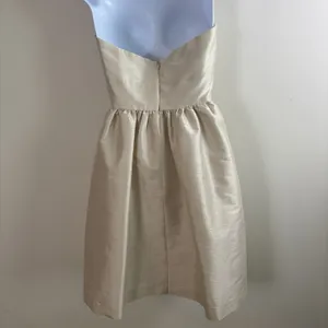 Alfred Sung Champagne‎ Gold Ruffled Halter Cocktail Dress Sz 0 Bow Waist Detail Knee Length thumbnail 8