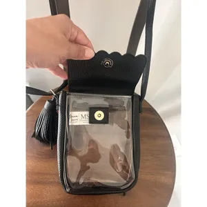 a.n.a MSC Anna Lane Women Everyday Small Clear Black Trim Clear Crossbody Shoulder Bag thumbnail 3