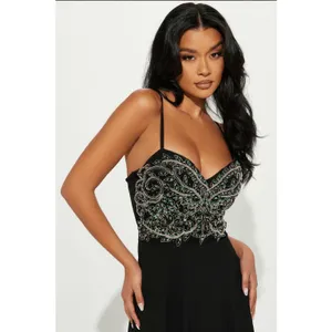 FN‎ Black Gracie Chiffon Gown Womens Adjustable Straps Formal Elegant Size M thumbnail 2