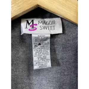 Vtg Maggie Sweet‎ Jean Blazer Jacket Women M Black Floral Embroidered Sequin Art thumbnail 9
