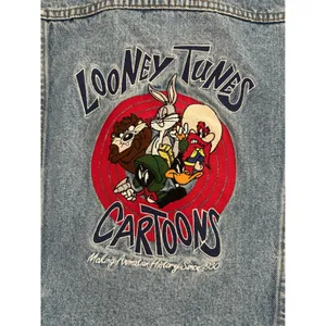 Vintage Warner Bros Looney‎ Tunes jean denim jacket M thumbnail 3