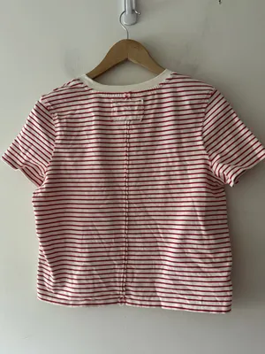 Free People We the Free Red and White Striped Everyday Tee thumbnail 5