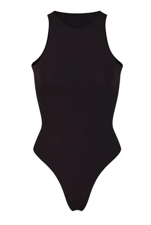 Skims Fits Everybody High Neck Bodysuit in Onyx Size Small New with tag thumbnail 1