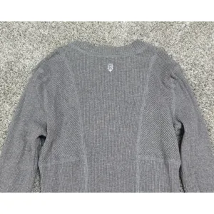 Free People Movement Ribbed Long Sleeve Fitted Top Thumbholes Gray Size L thumbnail 7