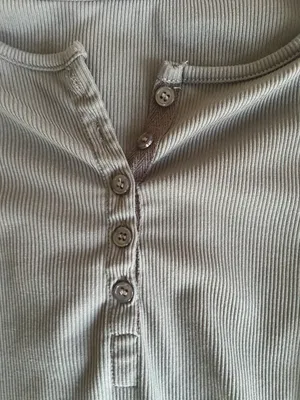SheIn Gray Henley Top thumbnail 2