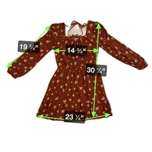 Altar'd State Floral Print‎ Mini Dress Long Sleeve Brown Cottagecore Small thumbnail 5