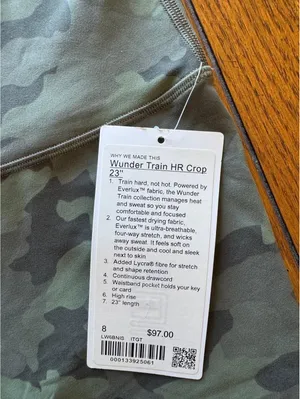 Lululemon Wunder Train High Rise 23” Heritage Camo Green Twill Size 8 NWT thumbnail 5