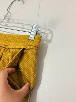 Boden Textured A-Line Skirt Mustard Yellow Size 2R Cotton Blend Pockets thumbnail 2
