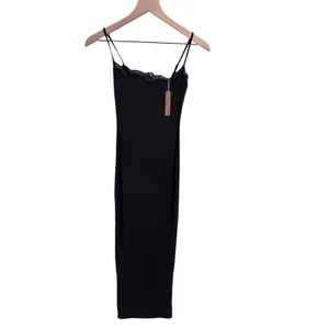 NWT Skims Fits Everybody Lace-Trimmed Stretch Maxi Dress Onyx XS ( Sold out) thumbnail 7