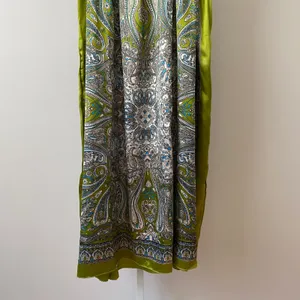 Mamta Boho Beachy Paisley Smocked Tie Strap Maxi Dress OS Green thumbnail 3