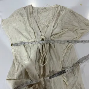 Sweet Magnolia Off White‎ Cream Lace Tie Waist Lightweight Cardigan OS thumbnail 6
