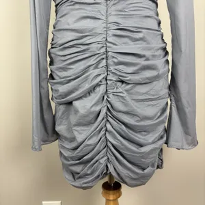 House‎ of CB Mini Dress Womens L+ 10/12 Camille Grey Silk Cutout Ruched Sexy thumbnail 8