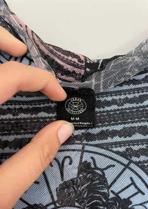 Urban Outfitters Print Pattern Sheer Tee Shirt M thumbnail 3