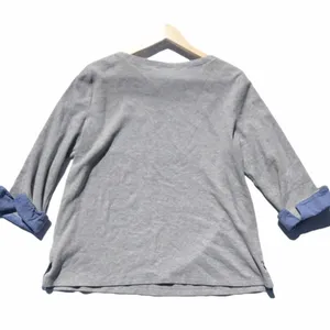 Nautica Chambray Boat Neck Gray Cuff Sleeve Top‎ thumbnail 8