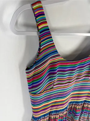Amanda Uprichard Rainbow Striped Silk Mini Dress Size S thumbnail 3