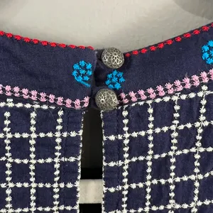 Maeve Anthropologie Sleeveless Embroidered Cotton Blue Sheath Dress Size US 6 thumbnail 9