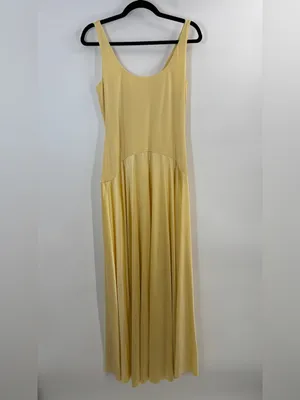 Rare London Butter Yellow Curved Drop Waist Maxi Dress thumbnail 4