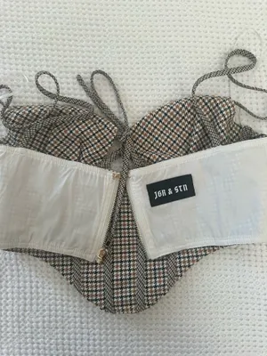 Princess Polly Plaid Corset Top Brown Bustier Crop thumbnail 6