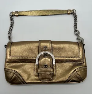 Vintage Coach Soho Shoulder Bag Swarovski Crystals Gold RARE Limited Edition Y2K thumbnail 1