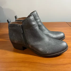 Lucky Brand Basel Bootie Size Zip Ankle Pewter‎ Grey Casual Neutral W9.5 thumbnail 3
