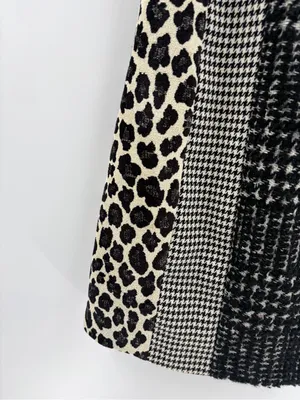 Alice and Olivia Clyde in Black & White Patchwork A-line Mini Shift Dress sz 4 thumbnail 6