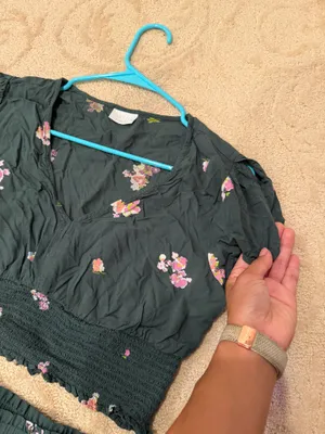 Abound green floral shorts set thumbnail 3