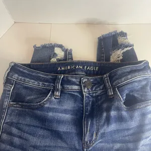 American Eagle Outfitters Ripped Blue Skinny Jeans thumbnail 7