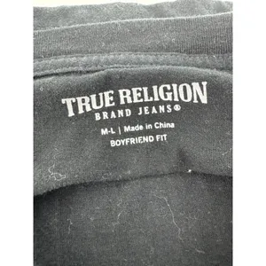 True Religion‎ Womens World Tour Skull BF Tee Black Crystal Graphic T-Shirt M-L thumbnail 8